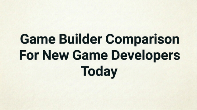 Game Builder Comparison For New Game Developers Today